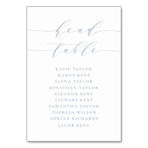 Stoffig Blau Minimalistisch Script Bruidstafel Tro Kaart