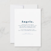 Stoffig blau Pampasgras romantische dank je wel Bedankkaart (Achterkant)