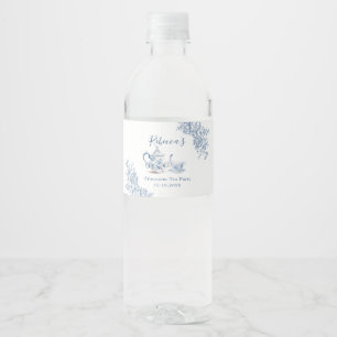 Stoffig blau Victorian Garden Afternoon Tea Waterfles Etiket