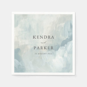 Stoffig Blauw Artistiek Abstract Brushstrokes Brui Servet