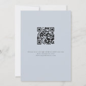 Stoffig Blauw Bloemen Overlay QR Bruiloft Avondfee Kaart (Achterkant)
