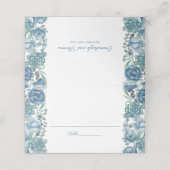 Stoffig Blauw Bloemen Succulenten Bruiloft (Buitenkant ongevouwen)