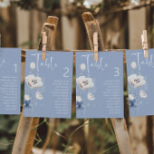 Stoffig Blauw Bloemen Trouwtafel Zitting Grafiek K Kaart
