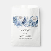 Stoffig Blauw Bloemen Tuin Trouwen Bedankzakje (Voorkant)