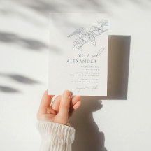 Stoffig Blauw Bloemen Zangvogel Bruiloft