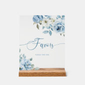 Stoffig blauw bloemenbruids Favorieten Acryl Bord (Voorkant)