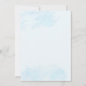 Stoffig blauw bloemendoop Spaanse uitnodiging (Achterkant)