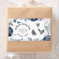 stoffig blauw bloemenrustiek script eend Ei Karton