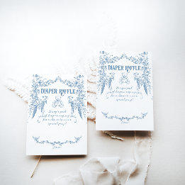 Stoffig Blauw  Bloemenverpleegster Baby shower Lui Informatiekaartje