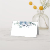 Stoffig blauw bloemig elegant anemoon bruiloft (Voorkant)