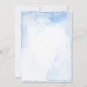 Stoffig Blauw Bruiloft | Slate Blue en Blush Pink Kaart (Achterkant)