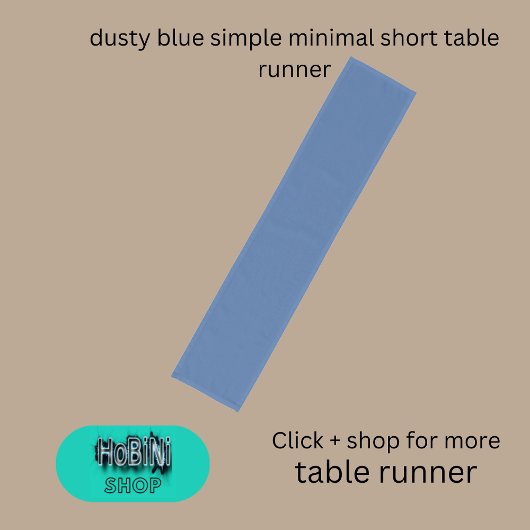 Stoffig blauw eenvoudig minimaal korte tafelloper