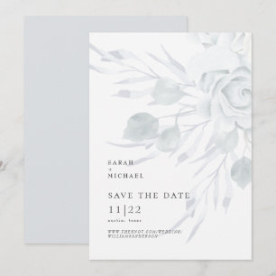 Stoffig Blauw Elegant Bloemen Bruiloft Save The Da Save The Date