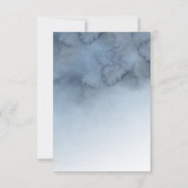 Stoffig Blauw en Goud Modern RSVP (Achterkant)