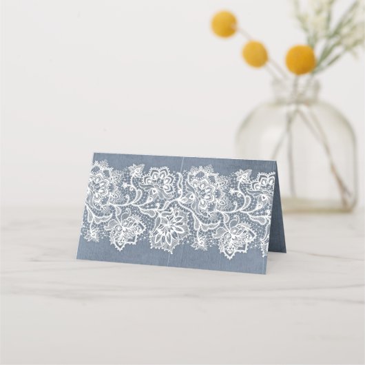 Stoffig Blauw en Kant Bruiloft (Achterkant)