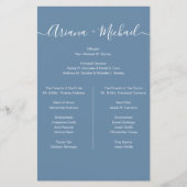 Stoffig Blauw en Wit Eenvoudig bruidsfeestje Minim (Voorkant)