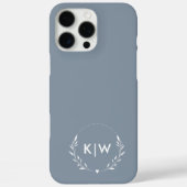 Stoffig blauw en wit | Monogram moderne Initialen Case-Mate iPhone Case (Achterkant)