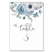 Stoffig blauw eucalyptus bloemig elegant kaart (Achterkant)