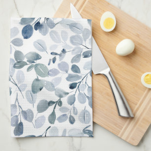 Stoffig Blauw Eucalyptus Kerst Keuken Handdoek