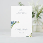 Stoffig Blauw Geel Botanische de Plaatskaart van d (Staand voorkant)