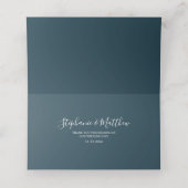 Stoffig Blauw Groen Waterverf Bladblad Bruiloft (Binnenkant ongevouwen)