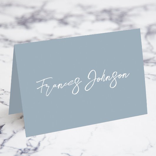 Stoffig Blauw Individuele Naam Plaats Kaarten