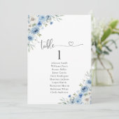 Stoffig Blauw Ivoor Tafel Zitkaart (Staand voorkant)