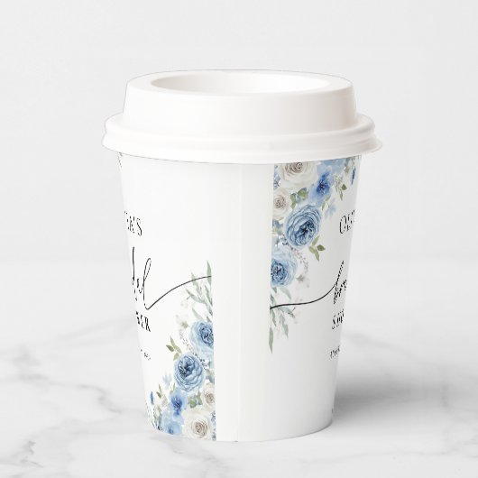 Stoffig Blauw Ivoor Vrijgezellenfeest Papier Cup Papieren Bekers (Rechts)