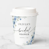 Stoffig Blauw Ivoor Vrijgezellenfeest Papier Cup Papieren Bekers (Voorkant)