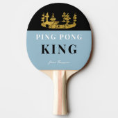Stoffig Blauw Kroon Tafeltennis Koning Modern Cust Tafeltennisbatje (Achterkant)