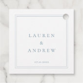 Stoffig blauw licht blauw minimalistisch modern ca bedankjes labels (Achterkant)