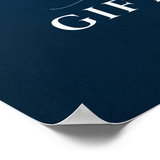 Stoffig Blauw Marine Goud Bloemen Trouwkaarten & G Poster