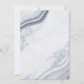 Stoffig Blauw Marmer Agaat Bruiloft Kaart (Achterkant)