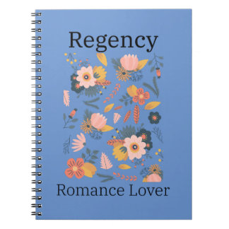 Stoffig blauw met bloemen Regency romance notitieb Notitieboek