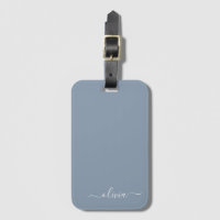 Stoffig Blauw Minimalistisch Modern Elegant Monogr