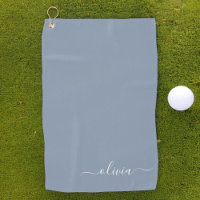 Stoffig Blauw Minimalistisch Modern Elegant Monogr