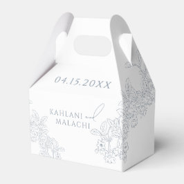 Stoffig Blauw  Modern Bruiloft Bedankdoosjes