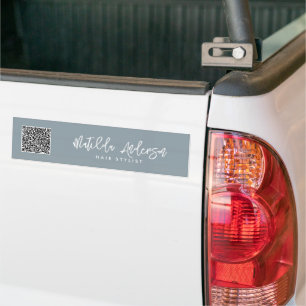 Stoffig blauw modern minimaal elegant script bumpersticker