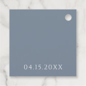 Stoffig Blauw Modern Monogram Bruiloft Bedankjes Labels (Achterkant)