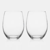 Stoffig Blauw Monogram Initialen Minimal Bruiloft Wijnglas Zonder Voet (Rechts)