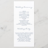 Stoffig Blauw Roze Bloemen Waterverf Trouwprogramm Programma (Achterkant)