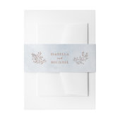 Stoffig blauw rustiek bloemenbruiloft uitnodigingen wikkel (Voorkant Voorbeeld)