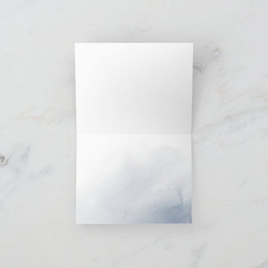 Stoffig blauw rustiek bloemenkalligrafie dank u bedankkaart (Binnen)