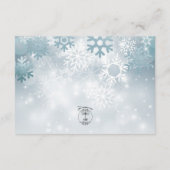 Stoffig Blauw Sneeuwvlok Moderne Details Bruiloft Informatiekaartje (Achterkant)