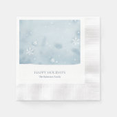 Stoffig Blauw Snowflake Papier servet (Voorkant)