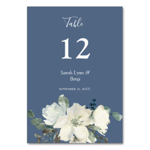 Stoffig Blauw & Wit Bloemen- Stoffig Blauw V2 Kaart