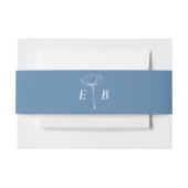 Stoffig Blauw Wit Monogram Bloemen Accent Initiaal Uitnodigingen Wikkel (Voorkant Voorbeeld)