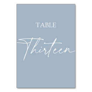Stoffig blauwe minimalistische elegante tafel dert kaart