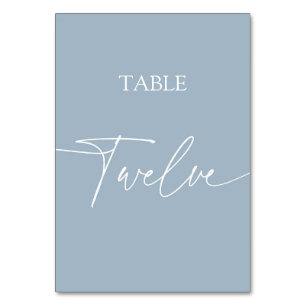 Stoffig blauwe minimalistische elegante tafel twaa kaart