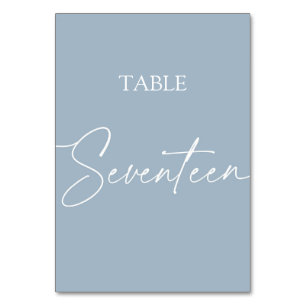 Stoffig blauwe minimalistische elegante Zeventien Kaart
